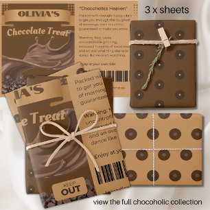 FUNNY Chocoholics - Schokolade-Leckereien gepackt Geschenkpapier Set