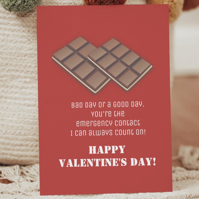 Funny Chocolate Bar Valentine's Day Message Card Postkarte (Funny Chocolate Bar Valentine's Day Message Card)