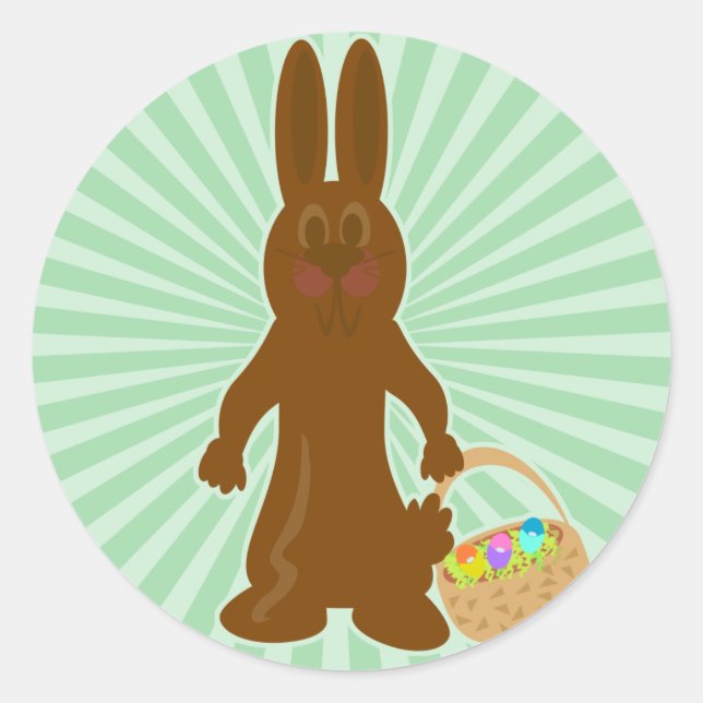 Funny Chocolate Bunny Runder Aufkleber (Vorderseite)