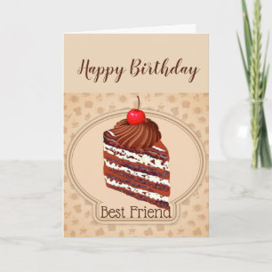 Funny Chocolate Cake Best Friend Geburtstagskarte Karte