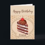 Funny Chocolate Cake Friend Geburtstagskarte Karte<br><div class="desc">Funny Chocolate Cake Friend Geburtstag Spaß,  Zum Feiern kann ich vorschlagen,  etwas groß,  dunkel und köstlich</div>