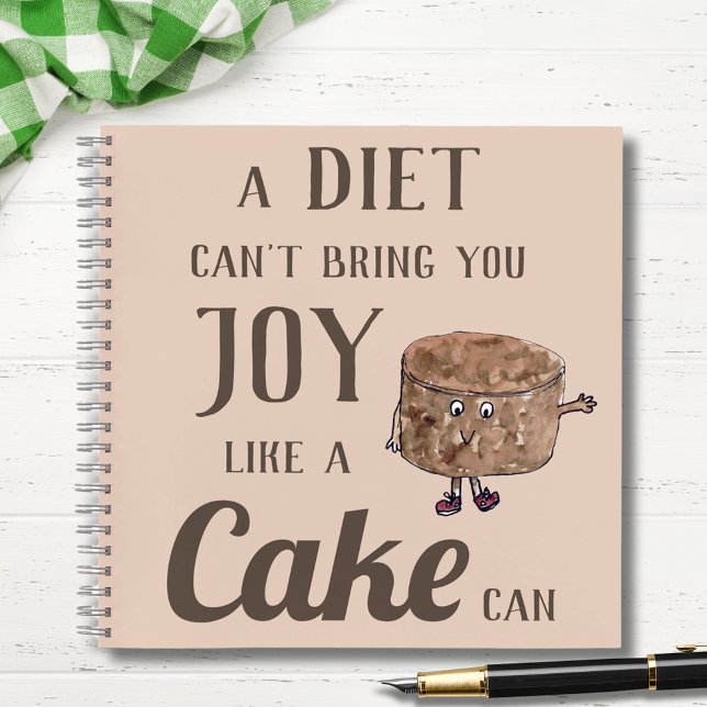 Funny Chocolate Cake Zitat Notizbuch (Funny cake joke baking recipe notebook with chocolate cake cartoon and fun quote)