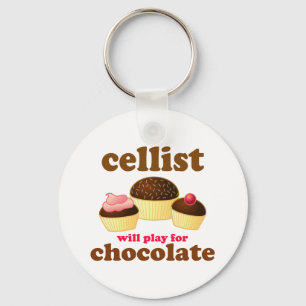 Funny Chocolate Cello Keychain Schlüsselanhänger