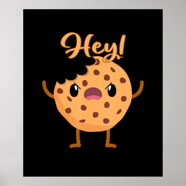 Funny Chocolate Chip Cookie Ein Biss aus dem Haus  Poster (Vorne)