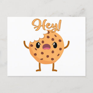 Funny Chocolate Chip Cookie Ein Biss aus Mad genom Ankündigungspostkarte