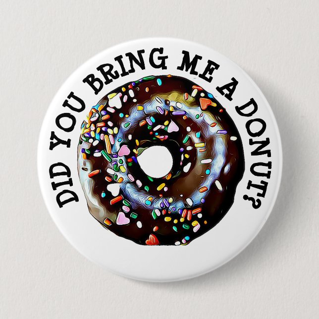 Funny Chocolate Donut Doughnut Button (Vorderseite)