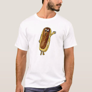 Funny Chocolate Eclair Quirky Cake Cartoon Art T-Shirt