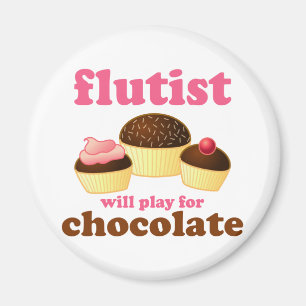 Funny Chocolate Flute Magnet