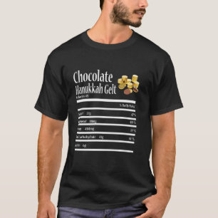 Funny Chocolate Hanukkah Gelt Nutrition Fact Jewis T-Shirt