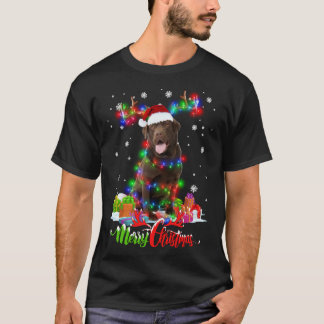 Funny Chocolate Labrador Hund Frohe Weihnachts-Par T-Shirt