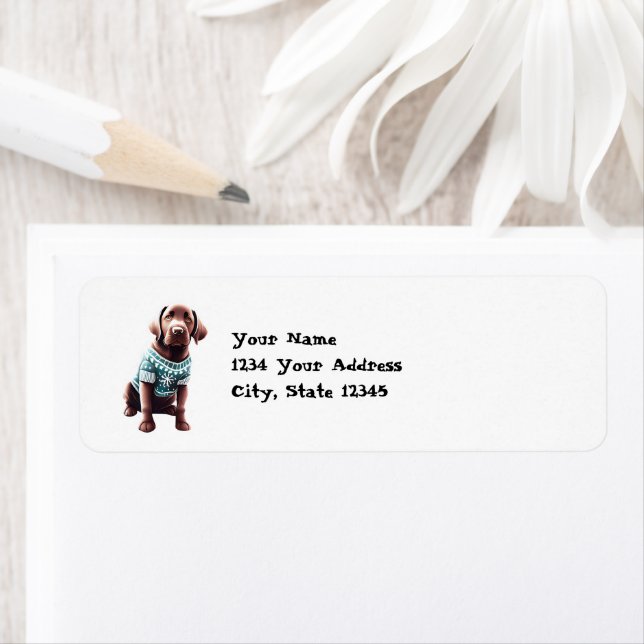 Funny Chocolate Labrador in Christmas Sweater Ansc (Insitu)