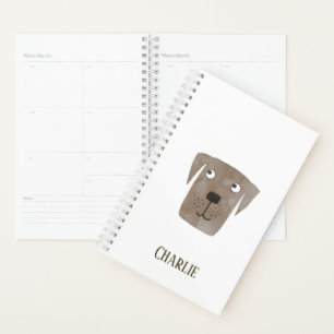 Funny Chocolate Labrador Retriever Dog Individuell Planer