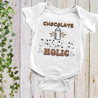 Funny Chocolate Milk Drinken Baby Strampler