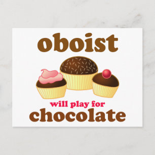 Funny Chocolate Oboe Postcard Postkarte