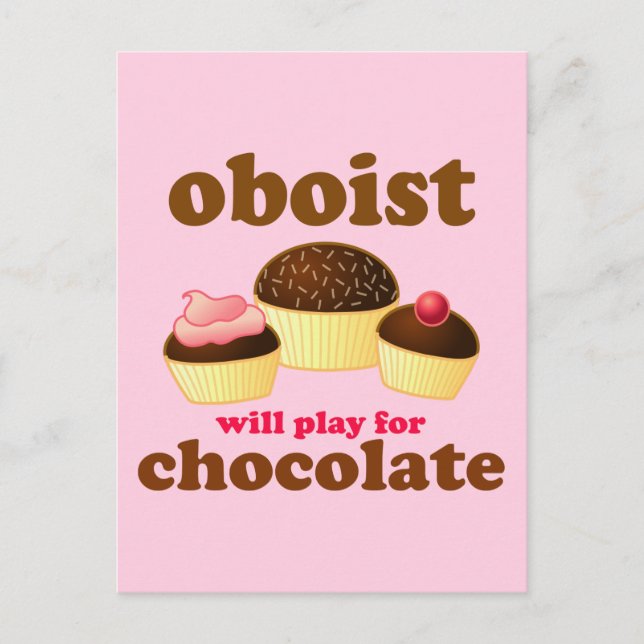 Funny Chocolate Oboe Postcard Postkarte (Vorderseite)