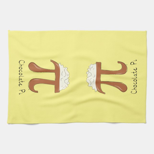 Funny Chocolate Pi Symbol Mathematiker Lehrer Geschirrtuch (Horizontal)
