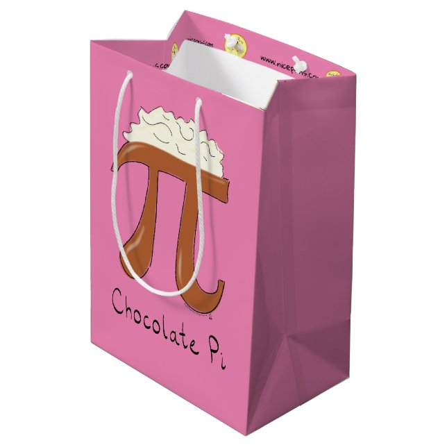 Funny Chocolate Pi Symbol Mathematiker Lehrer Mittlere Geschenktüte (Rückseite Schrägansicht)