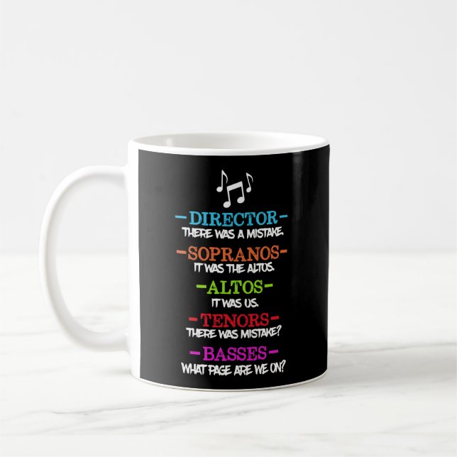 Funny Choir Director Soprano Alto Tenor Bass Show Kaffeetasse (Links)