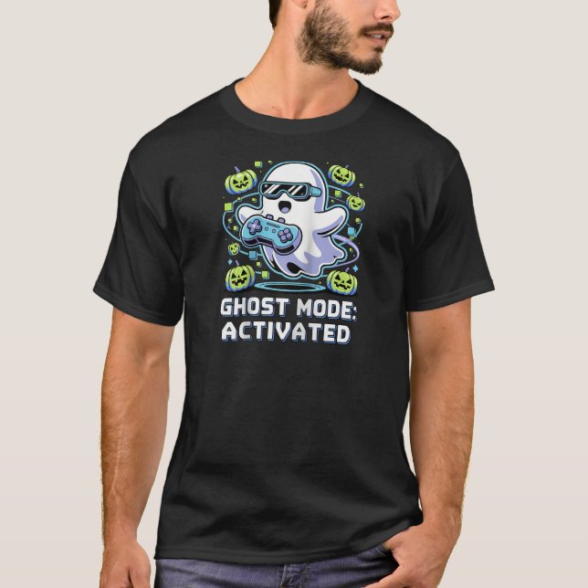 Funny Chost Mode Aktiviertes Gamer Gaming Niedlich T-Shirt (Vorderseite)