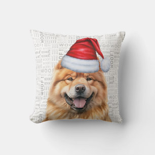 Funny Chow Chow Dog Wasserfarbe Weihnachten Kissen