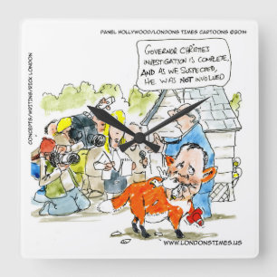 Funny Chris Christie Cartoon Wall Clock Quadratische Wanduhr