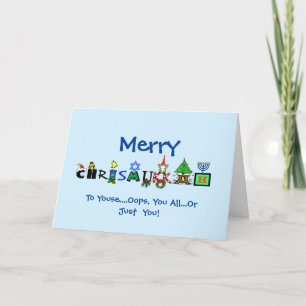 Funny Chrismukkah Card an jedermann Oops! Karte