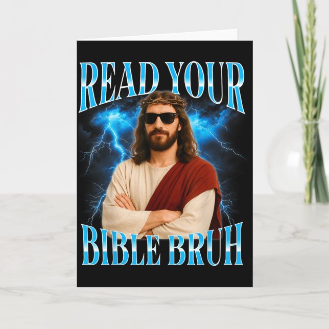 Funny Christian Read Your Bible Bruh  Karte (Vorderseite)