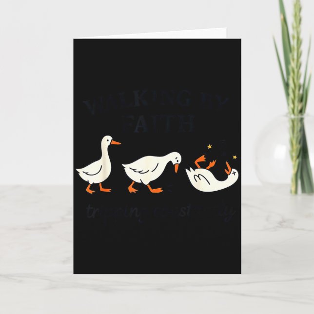 Funny Christian – Walking By Faith Tripng Constant Karte (Vorderseite)