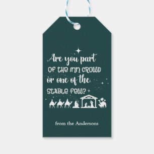 Funny Christlich Christmas Krippe Grün Geschenkanhänger