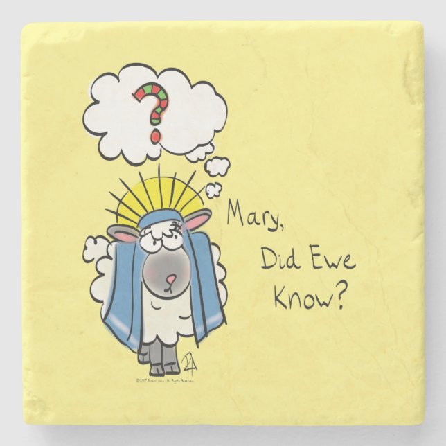 Funny Christlich Christmas Niedliche Schafe Steinuntersetzer (Vorderseite)