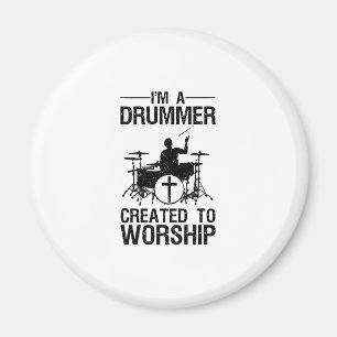 Funny Christlich Drummer Art for Men Drum Pla Magnet