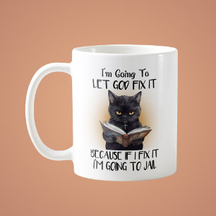 Funny Christlich Gelassen Gott Fix It Cat Kaffeetasse