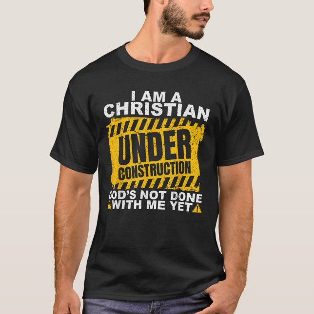 Funny Christlich im Bau Proud katholisch T-Shirt (Vorderseite)