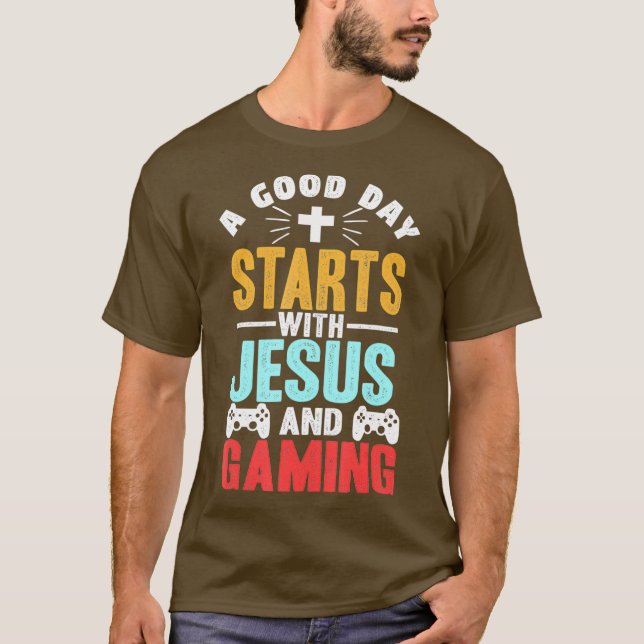 Funny Christlich Jesus Gaming Geschenk für Christl T-Shirt (Vorderseite)