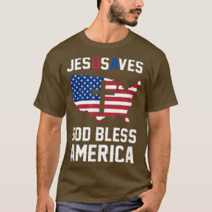 Funny Christlich Jesus Rette Patriotic USA God Ble T-Shirt