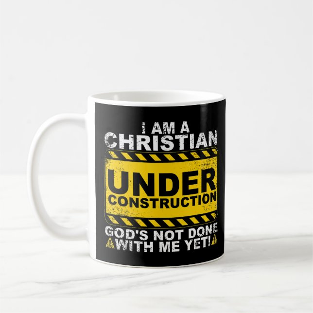 Funny Christlich unter Baugift katholisch Kaffeetasse (Links)