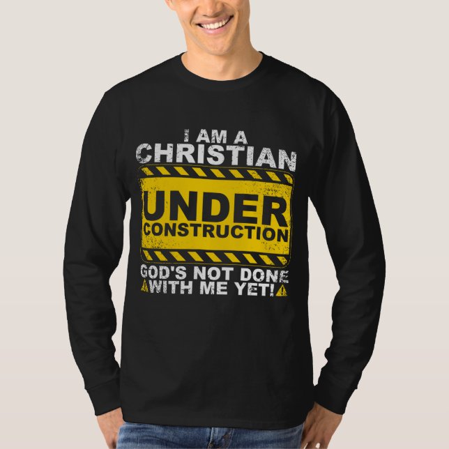 Funny Christlich unter Baugift katholisch T-Shirt (Vorderseite)