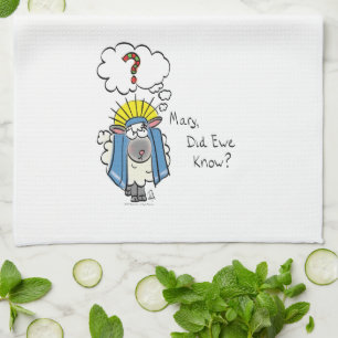 Funny Christlich Weihnachten Niedliche Schafe Cart Geschirrtuch