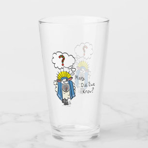 Funny Christlich Weihnachten Niedliche Schafe Cart Glas