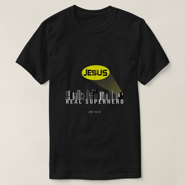 Funny Christliche Geschenke Biverse Jesus Real Sup T-Shirt (Design vorne)