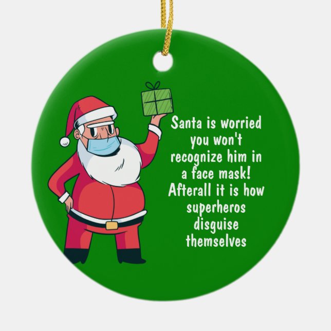 FUNNY Christmas 2020 Ornament Santa in Facemask (Vorne)