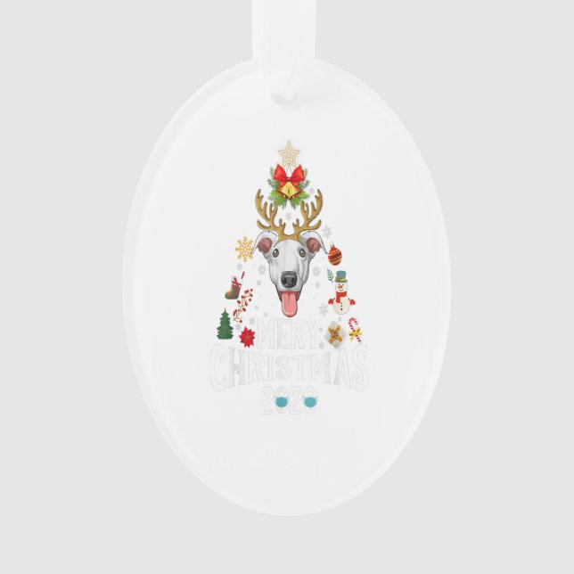 Funny Christmas 2020 Tree Greyhound Mask Costume Ornament (Vorderseite)