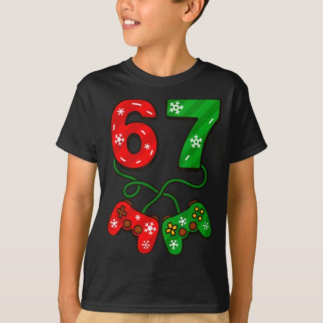Funny Christmas 67 Meme Six Seven Video Games Game T-Shirt (Vorderseite)