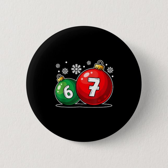 Funny Christmas 67 Six Seven Meme Gen Alpha Slang  Button (Vorderseite)