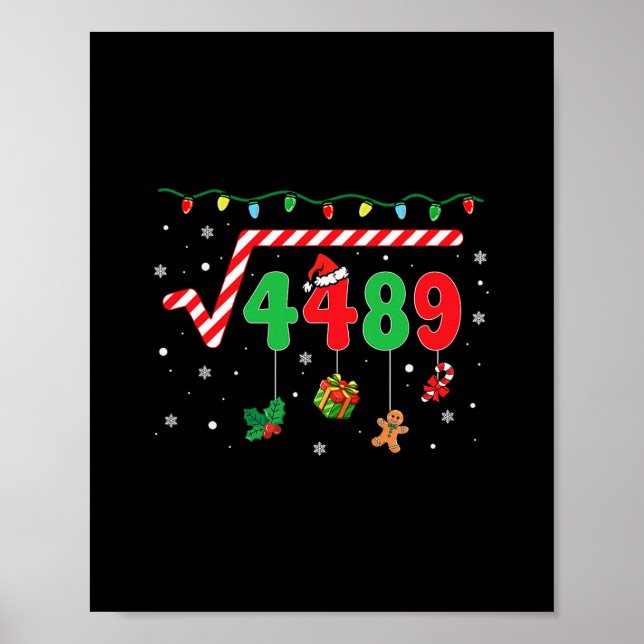 Funny Christmas 6 7 Math Teacher 67 Meme Square Ro Poster (Vorne)