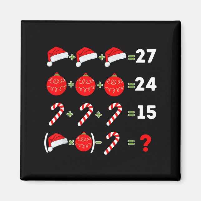 Funny Christmas 6 7 Puzzle Santa Hat Ornament Cand Magnet (Vorne)