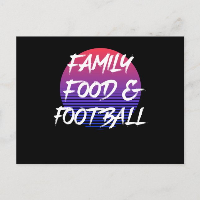 Funny Christmas 80s Family Food And Football Postkarte (Vorderseite)