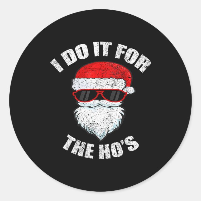 Funny Christmas Adult Naughty Dirty Pajama, Ho Pj, Runder Aufkleber (Vorderseite)