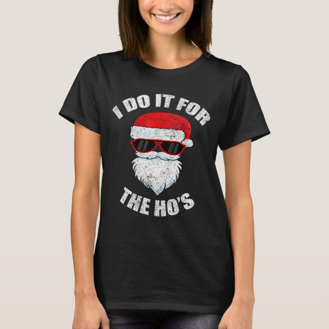 Funny Christmas Adult Naughty Dirty Pajama, Ho Pj, T-Shirt (Vorderseite)