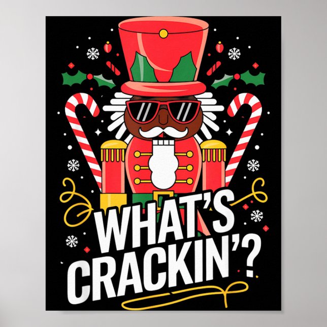Funny Christmas African American Nutcracker Men Wo Poster (Vorne)